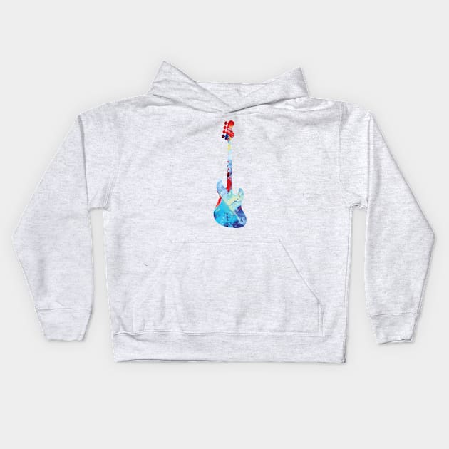 Bass Guitar Paint Texture Kids Hoodie by nightsworthy